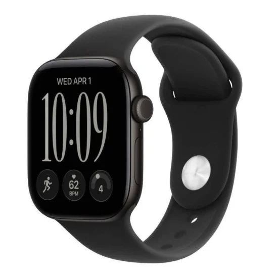 Apple Watch Series 12 GPS + Cellular 46mm Black Aluminium Case with Black Sport Band - M/L